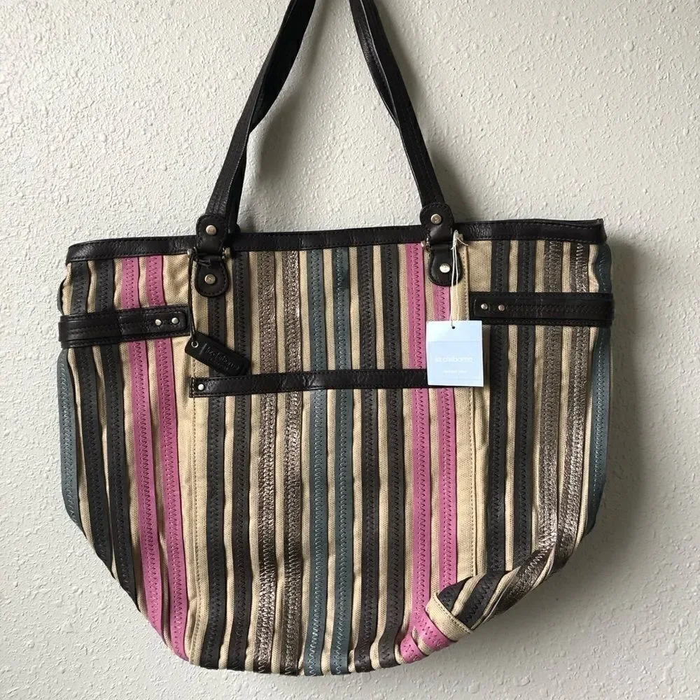NWT Liz Claiborne Leather Trim Broadway Hand Bag